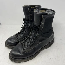 Vtg Danner Combat Boots Black Leather Gore-Tex 21210 Mens 10.5 D USA WORN Grunge