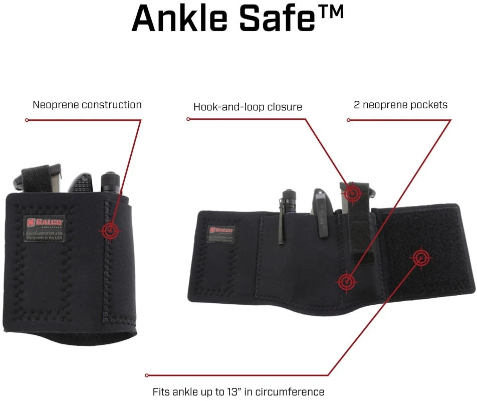 Galco Ankle Safe 3.0 Holster, Smith & Wesson M&P M2.0 4.25in, Ambidextrous: AS3B - Image 4 of 4