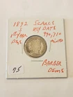 1892 S KEY DATE 1ST YEAR BARBER DIME LOW MINTAGE 990,710 RARE