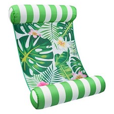 Pool Floats for Adults - Inflatable Water Hammock Fabric Mesh Green Plants