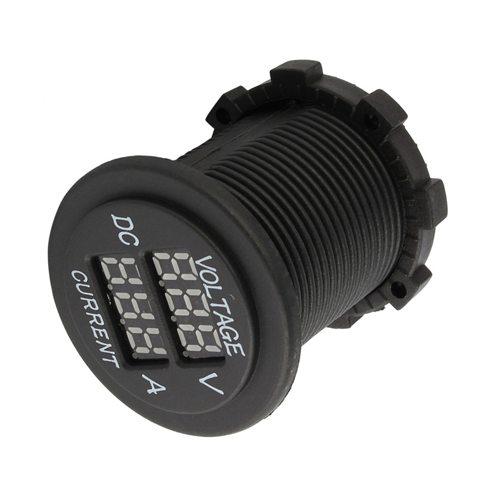 ^Car Motorcycle DC 12-24V Dual LED Digital Voltmeter Ammeter Amp Volt ...
