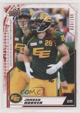 2020 Upper Deck CFL Red 33/165 Jordan Hoover #57 gd1