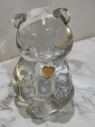 Vintage Fenton Art Glass Bear Figurine with Topaz Heart November Birthstone