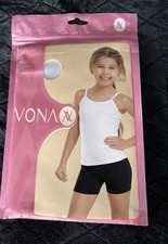 VONA Girls white Tank top 95 Cotton size 12/13
