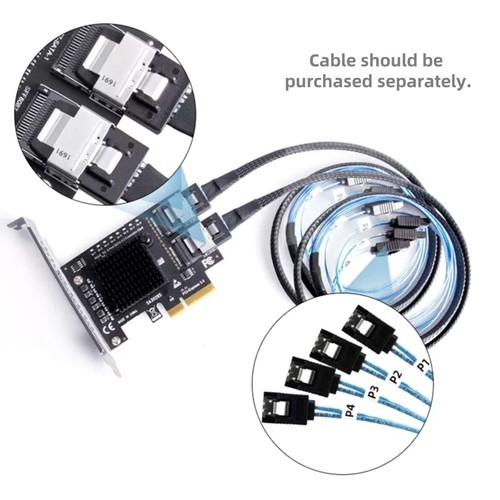 SFF-8087 Mini-SAS SATA 3.0 Expansion Card 8Ports HDD SSD Cable for Ubuntu - Photo 14/23
