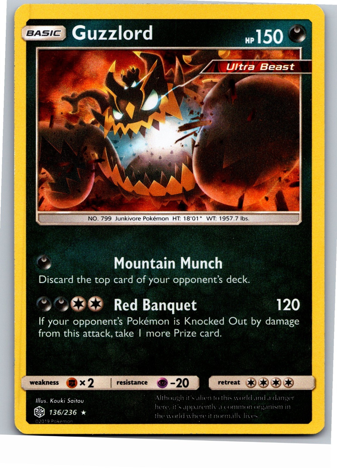Guzzlord SM - Cosmic Eclipse 136/236 2019 NM