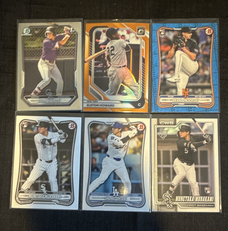 Topps MLB 2025 6-Card Lot Bowman/Bowman Chrome Ohtani, Murakami RC +