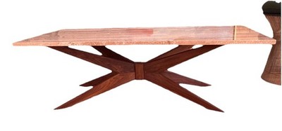 Walnut Wood Marble Jacks Jax Pearsall Craft Coffee Table Vtg Danish Design Mcm