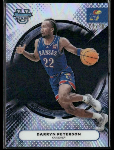 2025 Bowman Best University Basketball Black Refractor Darryn Peterson #10