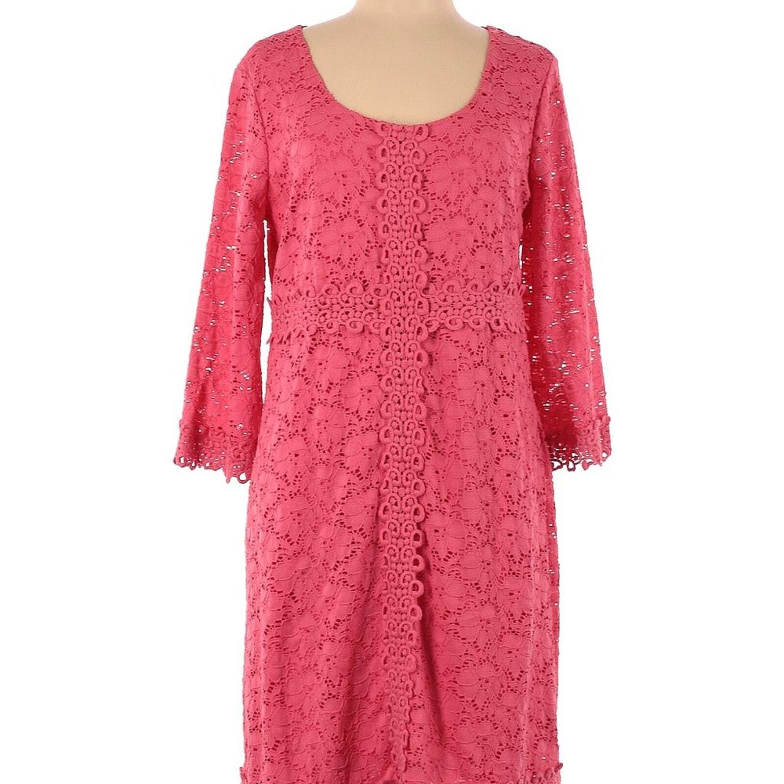 Alfani  3/4 Bell Sleeve Embroidered Detail Lace Dress Size Large NWT