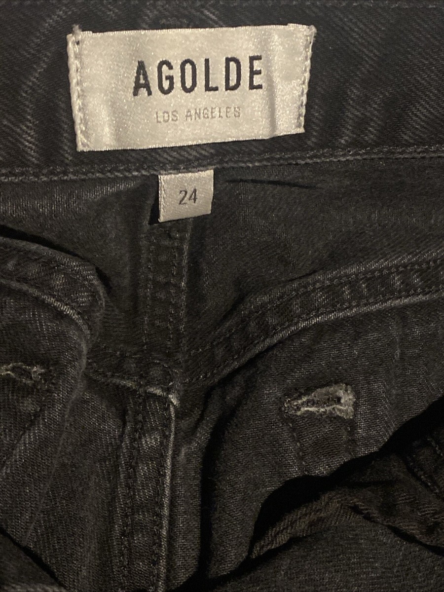 【関税込み】AGOLDE ブラック Parker デニムショートパンツ AGOLDE: ブラック Parker ヴィンテージ カットオフ デニム
