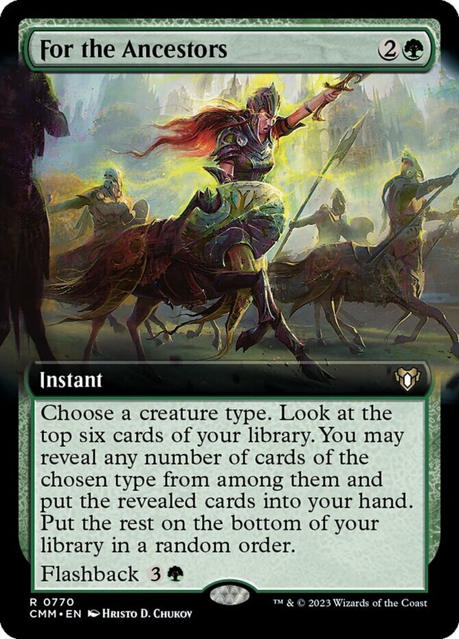 Near Mint x 1 For the Ancestors - Foil - Extended Art Commander Masters Variants