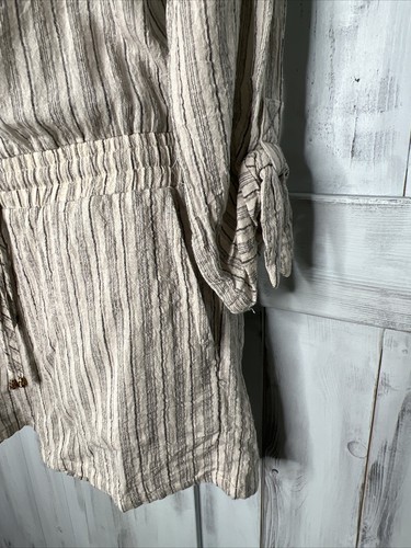 REVOLVE HEARTLOOM OCTAVIA STRIPED LINEN BLEND BUTTON UP AIRY BEACH ROMPER S - Picture 5 of 15