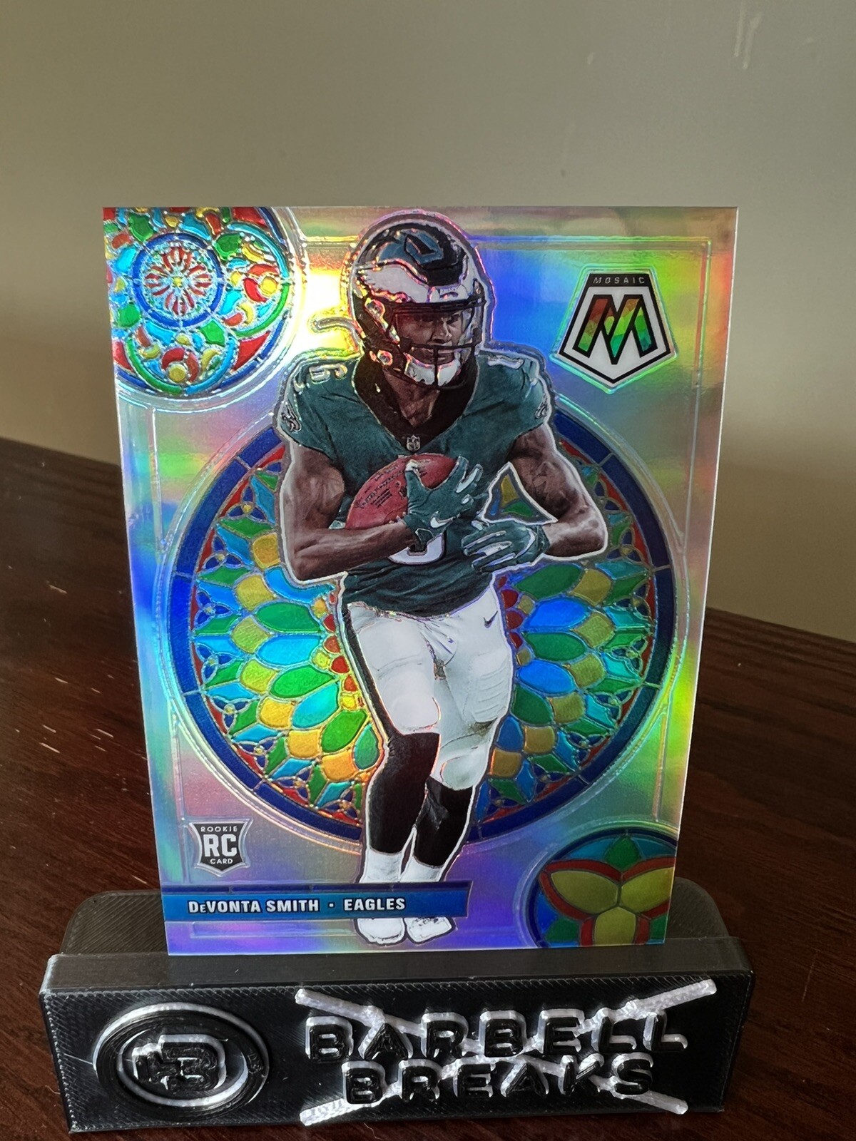 DeVonta Smith RC 2021 Panini Mosaic STAINED GLASS Case Hit SSP #GM-27 Eagles