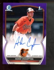 ADAM CRAMPTON 2023 BOWMAN CHROME 1ST PURPLE AUTOGRAPH AUTO /250