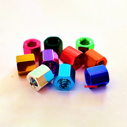 Écrou hexagonal coloré M2,5 alliage d'aluminium anodisé hexagonal écrous complets longueur 2-30 mm - Photo 3/18