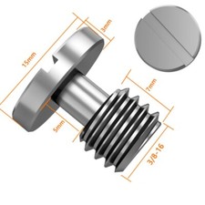 10pcs 3/8" BSP Tripod Camera Screw Stainless Steel Camera Flat-head Screw