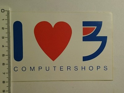 Aufkleber/Sticker: i love 3 computershops (09071697)