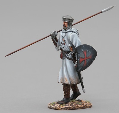 THOMAS GUNN MEDIEVAL KNIGHT MED004B CRUSADER WITH SPEAR UP BLACK SHIELD