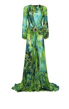 VERSACE JLo Jungle dress 100% Silk Size It 46 - 10 Brand New