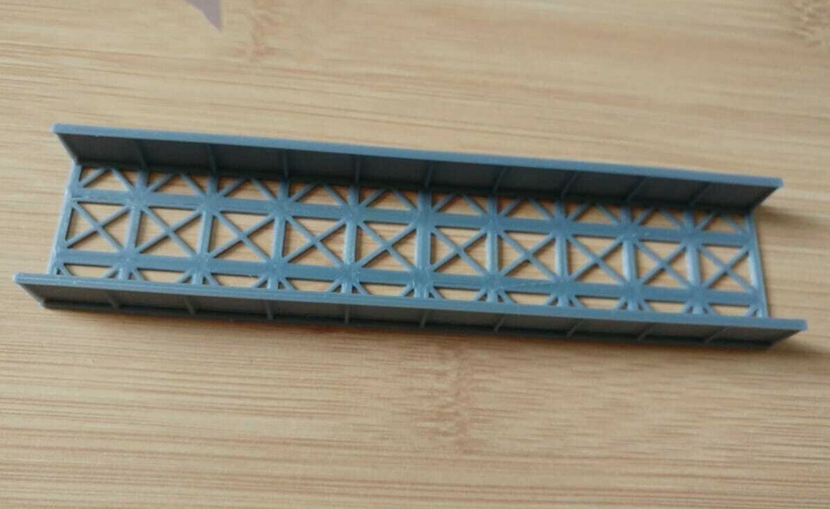 N Gauge Girder Style Double Track Bridge 3D Printed In Grey - SR-3D Designs