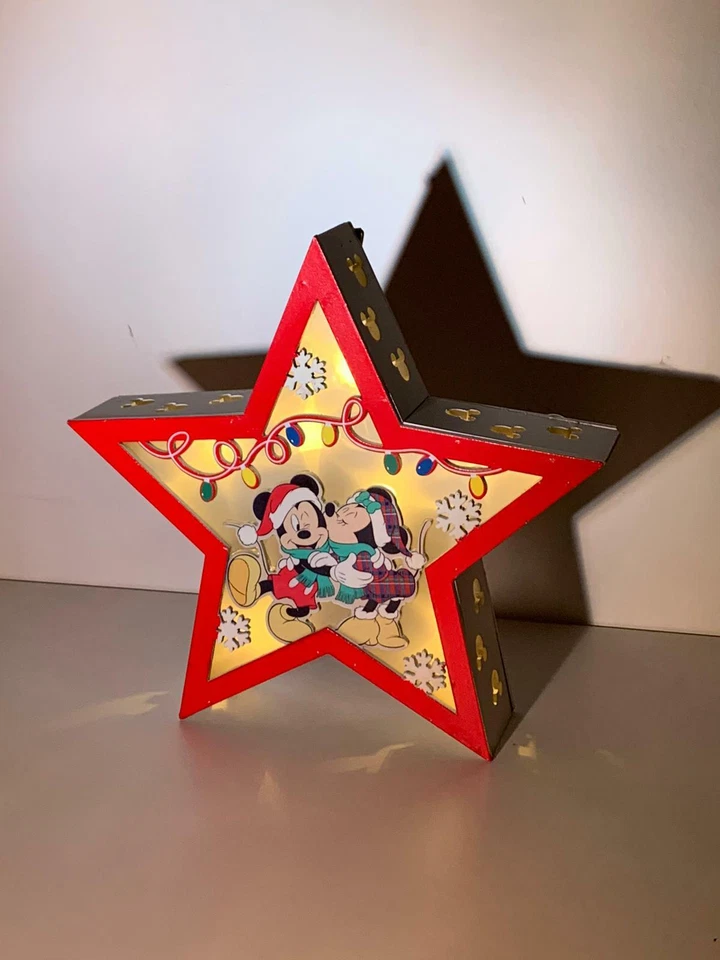 Disney Mickey & Minnie Mouse LED Light Wooden Xmas Star Shaped Christmas PRIMARK - Image 3 of 4