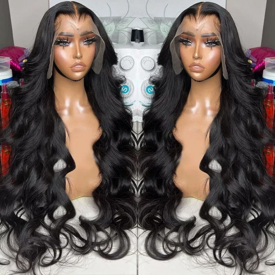 Body Wave Lace Front Wig Brazilian 40 Inch Human Hair Wigs For Women Pre  Plucked | Ebay