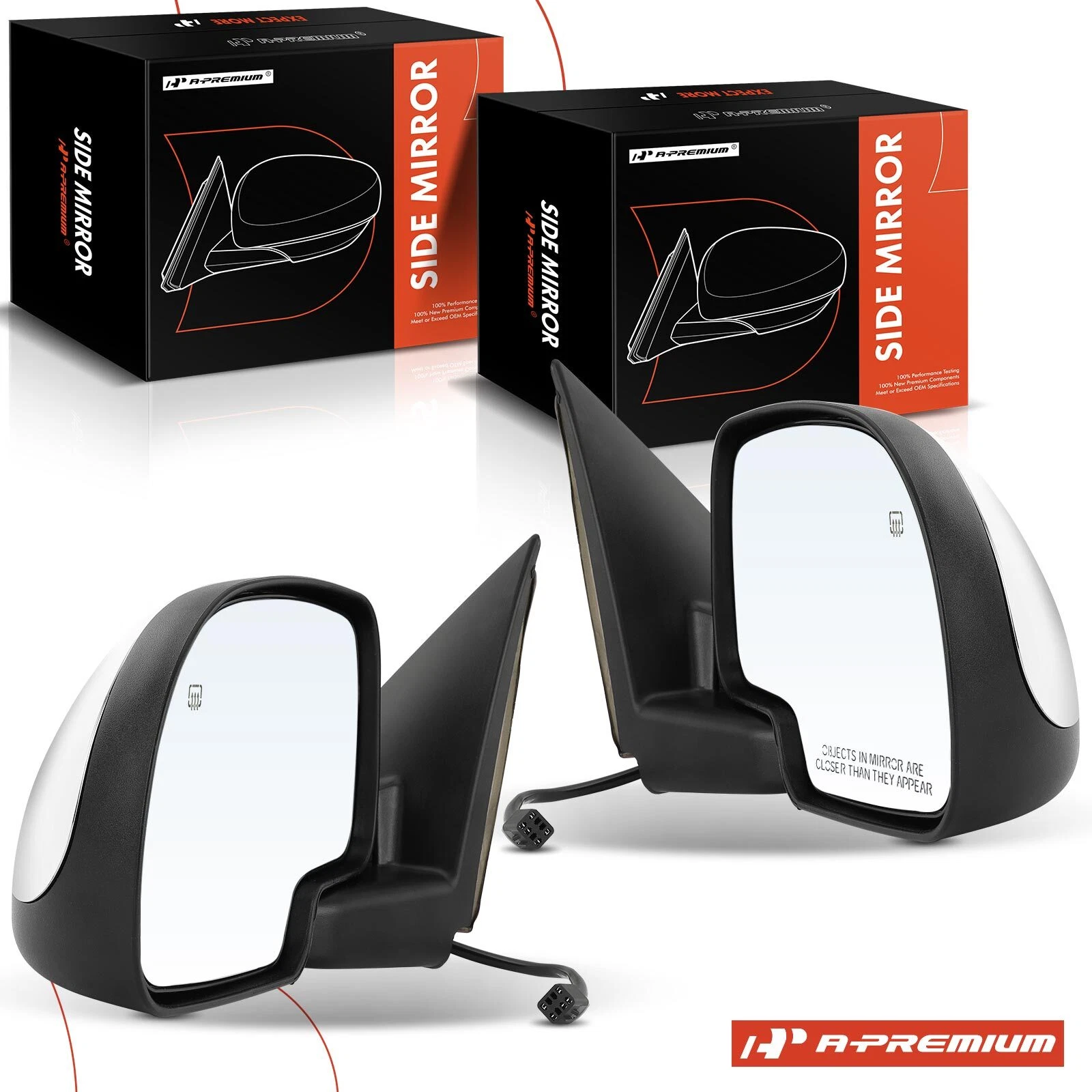 A-Premium Pair Power Mirror Manual Fold Heated for Chevy Silverado 1999-2002 GMC