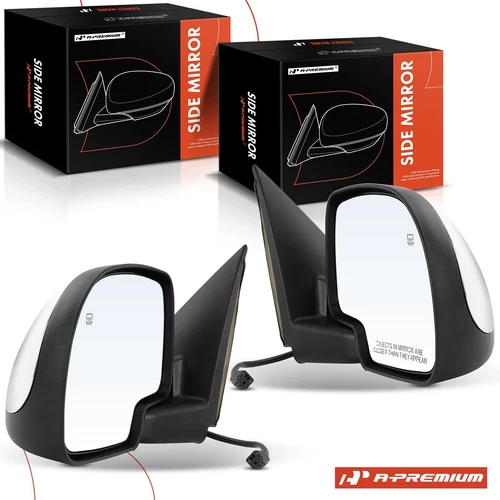 A-Premium 2x Chrome Heated Mirror for Chevy GMC Silverado Sierra 1500 1999-2002