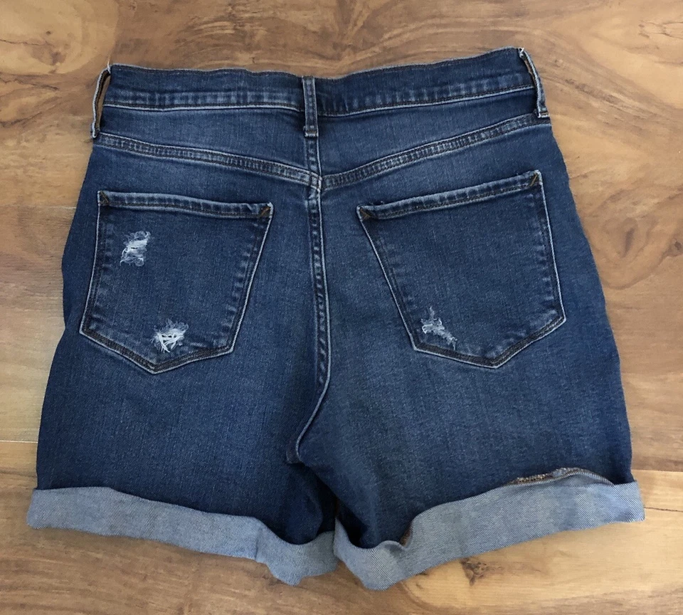 Pantalones de mezclilla midi de tiro alto A.n.a para mujer pantalones cortos desgastados entrepierna de 5 pulgadas talla 6 Foto 3 de 4