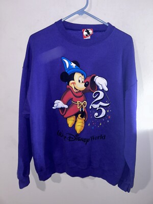 90s WALT Disney World 25周年 スウェット メンズXL 古着 90s USA製 Walt Disney World 25周年 アニバーサリー