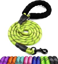 Dog Leash 5 FT x 1/2'' with Comfortable Padded Handle and Highly Reflective