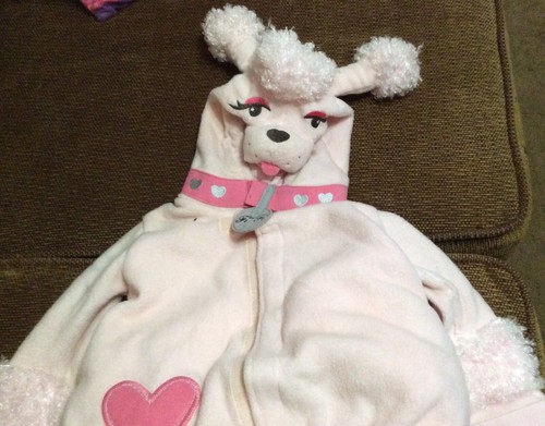 Old Navy Girls Fifi Pink Poodle Dog 2 Pc Plush Full Body Costume Sz 12-24 Months - Picture 2 of 7