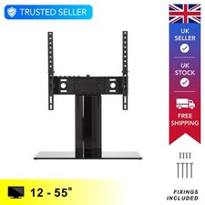 Universal TV Base Table Top Stand for TV's Up To 65" VESA Bracket Black Silver