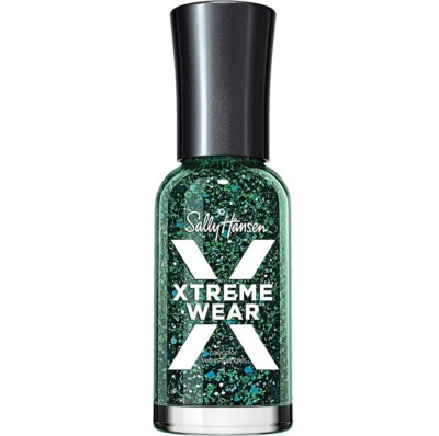 Vernis à Ongles Sally Hansen XTREME WEAR N°366 Fanta-seas - Transparent à Paillettes Vertes, 11.8ml
