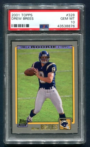 2001 Topps Drew Brees RC #328 PSA 10 GEM MINT 💎