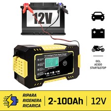 Caricabatterie Auto Rigenera Ripara Carica Batteria Moto Camper 12v fino a 100Ah