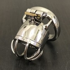 Stainless Steel Male Chastity Device Metal Cage for Men Short Locking Belt Z9-1