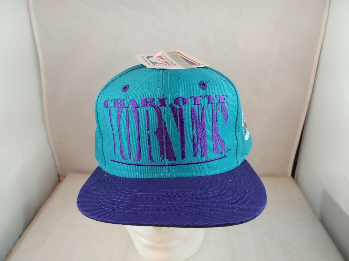 激レア☆希少 Charlotte Hornets 刺繍 キャップ 帽子 90's Vintage 90s Charlotte Hornets Sharktooth Logo 7 Athletic