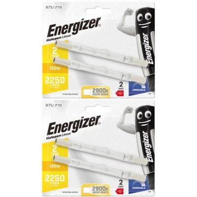 Energizer Linear 118mm R7S J118 2250lm Halogen Flood Light Bulbs 120W, Pack of 4