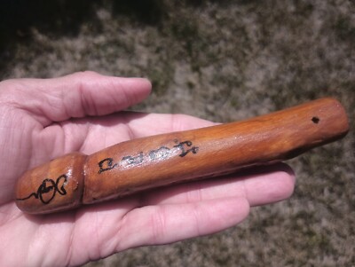 Wood Phallic Phallus Lucky Amulet Statue Thailand CH7621