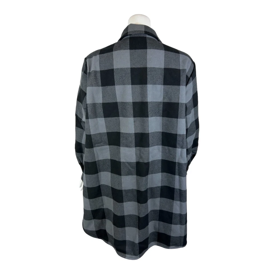 Chaqueta Joan Rivers Buffalo Check con forro polar gris negro talla XX-pequeña Foto 2 de 2