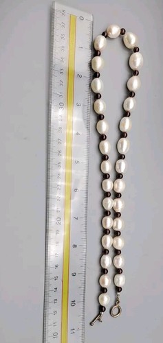 Collana Barocco Perle e Granato Artigianale Disegnato Artigianale e SS Toggle - Foto 8 di 11