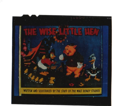 Farbfoto Walt Disney The Wise Little Hen mit Donald Duck Kodak Film-Foto 1930 - Bild 1 von 3
