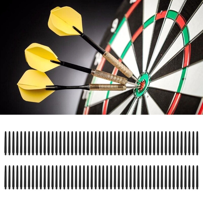 100Pcs Darts Shaft Nylon Plastic Dart Stems Black Dart Corner Short