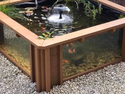 Lotus Clear View Garden Aquarium erhöhter Gartenfischteich mit zwei Fenstern