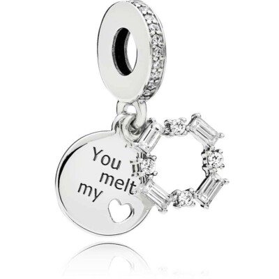 Brandneu 100 % ECHT PANDORA EISSCHNITZEREI DU SCHMELZT MEIN HERZ ANHÄNGER CHARM - 797553CZ