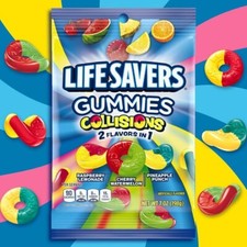 Gummi Savers Lifesavers Gummies Collisions Assorted Flavors, 7 oz 1-Bag 