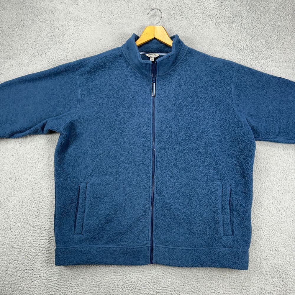 Orvis High Pile Thick Fleece Jacket Adult 2XL Blue Full Zip