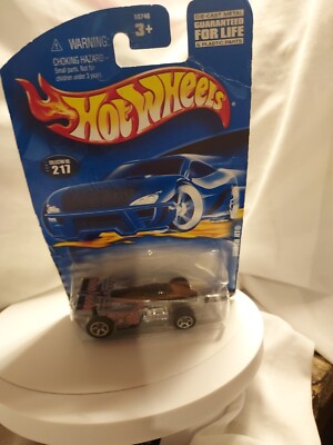 Hot Wheels #217 Shadow Jet Silver Gray 5 Spoke 2001  Box Trashed 